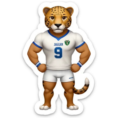 Jaguar wearing alumni rugby club t shirt  sticker