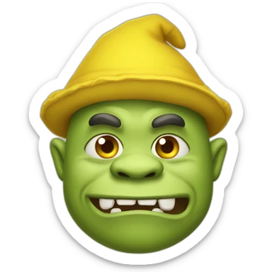 Ogre emoji with a yellow hat sticker