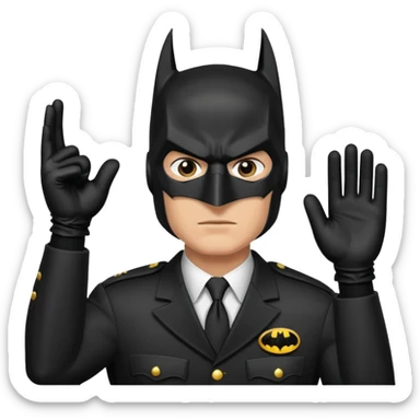 Batman salute militar black gloves  sticker