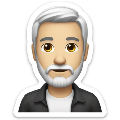 developer with a black beard. Without mustache. No beard between nose and mouth. White skin. Nice black hair sticker