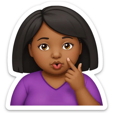 Fat black girl picking her nose can you have her finger in her nose sticker