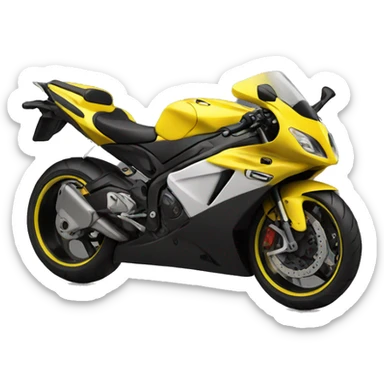 sport motorcycle yellow  sticker