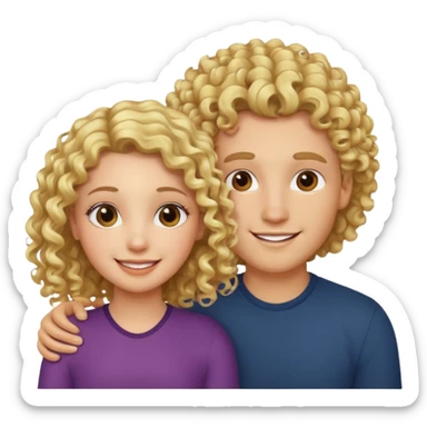 Fille cheveux boucler homme blond cuny sticker