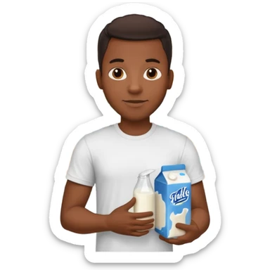 Make a black guy getting milk from store sticker