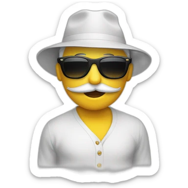 Calvo blanco con gafas chillando sticker