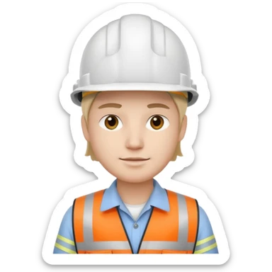 Ingeniero civil con casco blanco  sticker