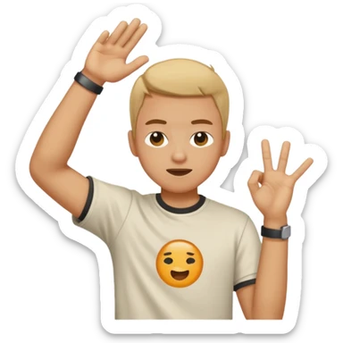 Person dabbing sticker