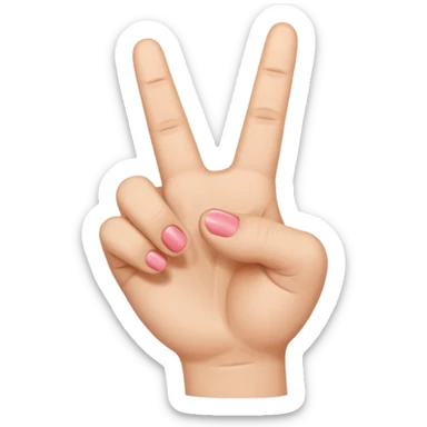 A version of the thumb and index heart (🫰), in which a heart is made with the thumb and middle finger. sticker