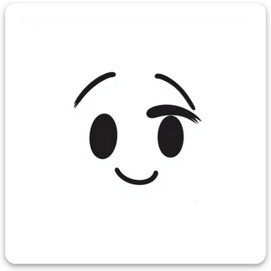 face emoji with one joined eyelash sticker