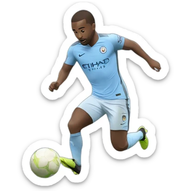 manchester city player tackling sticker