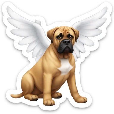 Bullmastiff with angelwings  sticker