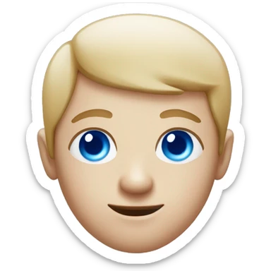 person with blue eyes and red mushroom in place of hair sticker