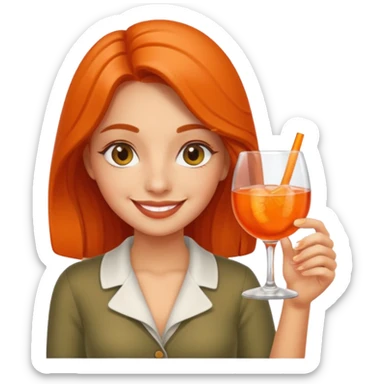 Italian girl making an Aperol Spritz, smiling sticker