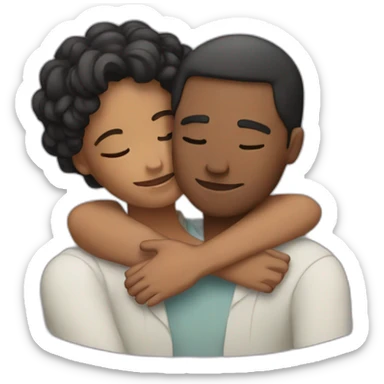 Couple hugging each other sticker
