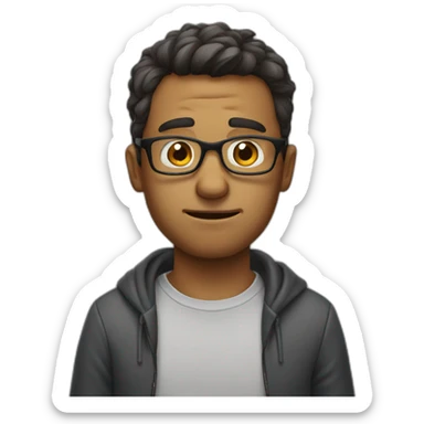 A man with glasses who is incredibly distressed sticker