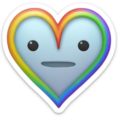Dos Corazones arcoiris contentos sticker