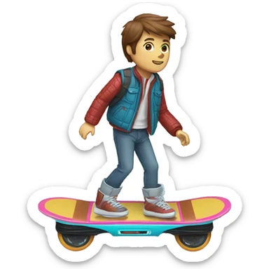 marty mcfly on hoverboard sticker