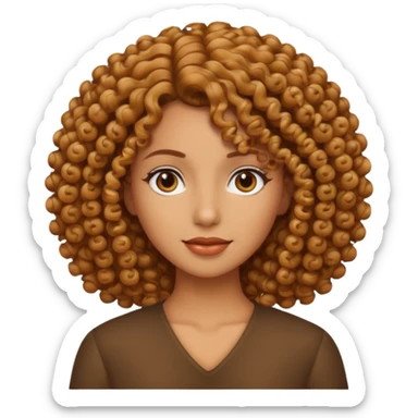 China morena y pelo rizado sticker