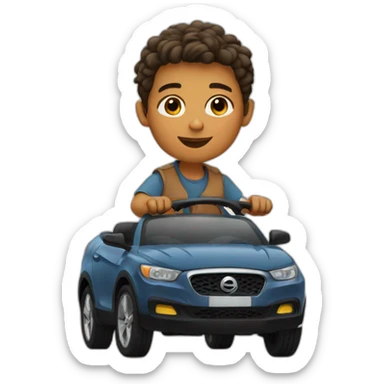 boy driving a car  sticker
