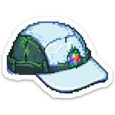 pixel art version of a Studentenmutze, simple iconic, clear band and visor details sticker