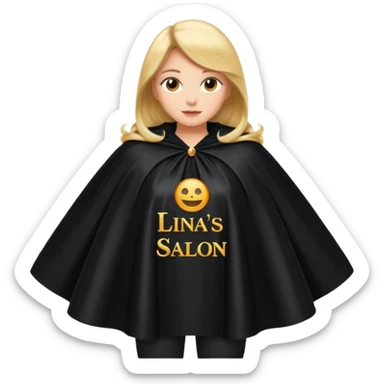 "lina's salon" written on a cape sticker