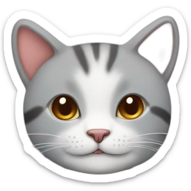 Cute three-flowered cat sticker