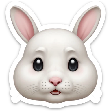 White rabbit sad crying tears emoji  sticker