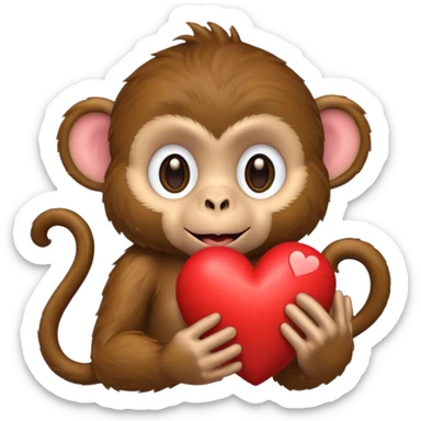 un mono con un corazon sticker