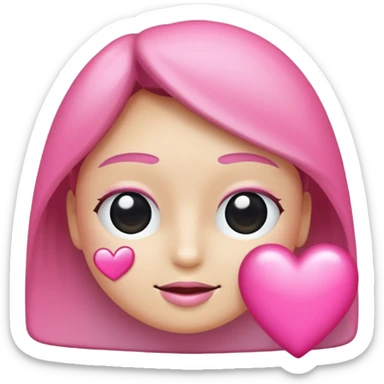 Coração metade rosa pink e metade branco emoji sticker