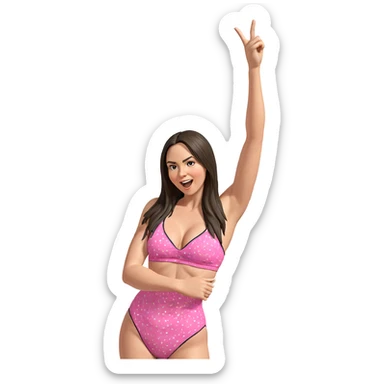 girl in swimsuit on mountain sticker