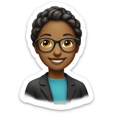 smiling girl with glasses portrait sticker