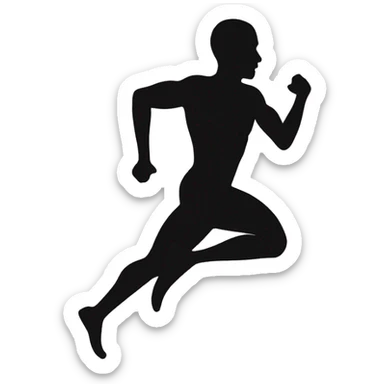 black running man silhouette  sticker