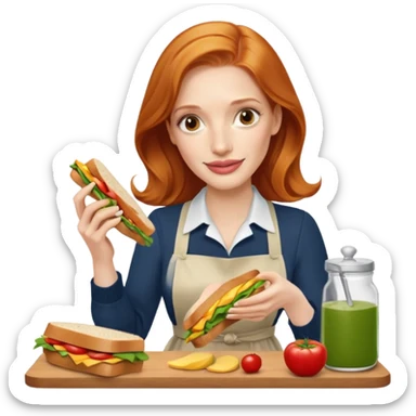 Jessica Chastain, making sandwich  sticker