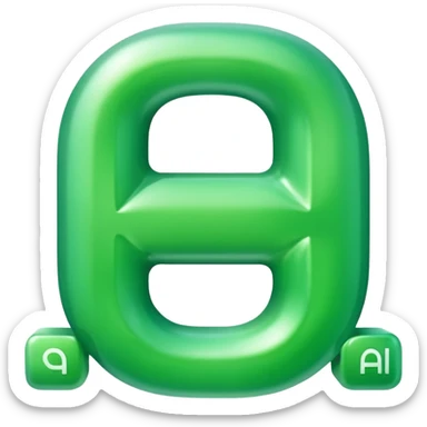 One uppercase Ukrainian Cyrillic letter: А.
Glossy green with soft gradient.
Smooth rounded shape, modern style.
Centered, no background.
 sticker