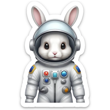 rabbit in space suit sticker