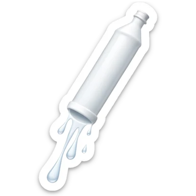 individual white glue white drops falling and dripping down out of a tube, all white sticker