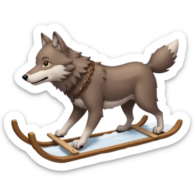 wolf sled sticker