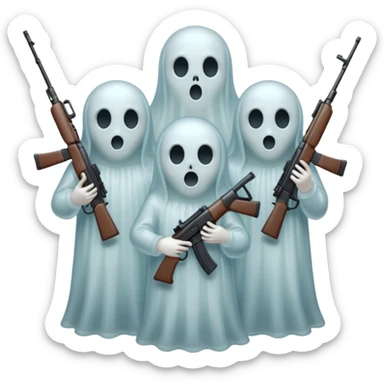 Fantasmas con un fusil sticker