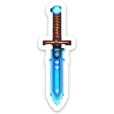 ancient magic blade with runes and glowing aura sticker
