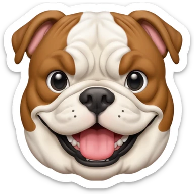 Black and white happy boy English bulldog with a big smile sticker