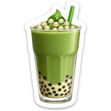 boba matcha milk tea sticker