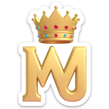 Change the logo to a gold metallic 3D style. The 'SHB' initials and the crown should both be gold, shiny, and bold, with a deep black background and a prestigious, premium look. sticker