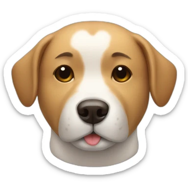 dog head with closed eyes and dog head massage with human hands sticker