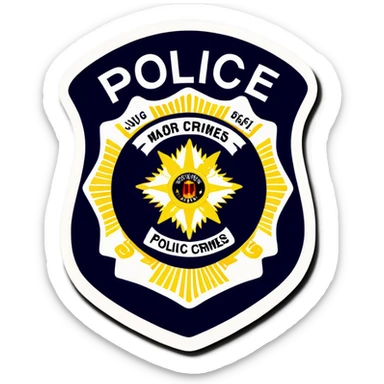 Police patch with major crimes sticker
