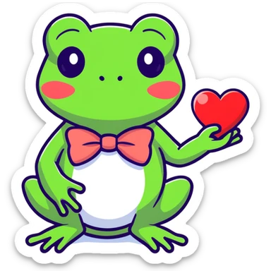 Frog in love sticker