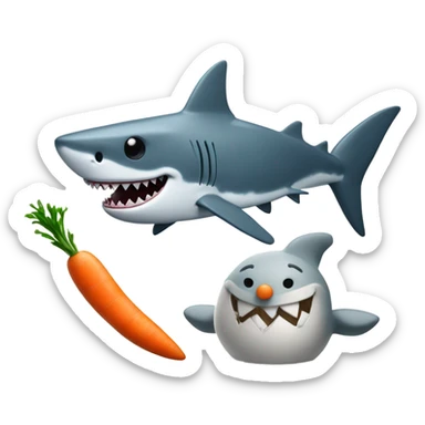 shark with a snowman sticker