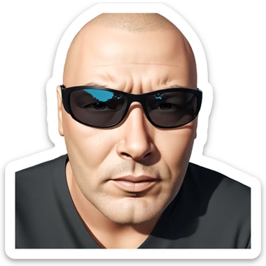stylish male portrait with sunglasses sticker