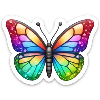 One Shiny-Colorful-Sparkly-Rainbow-Gradient-Crystal-Gem-Butterfly-Crystal-Fly sticker