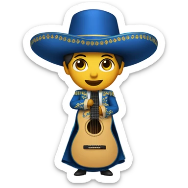 Mariachi vestido de azul  sticker