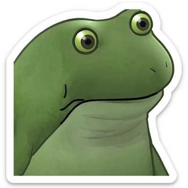 bufo frog holding a sign with a heart sticker